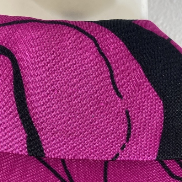 Anthropologie Yoana Baraschi Magenta Pink Yellow Black Floral Silk Shirt Dress M - Picture 11 of 14